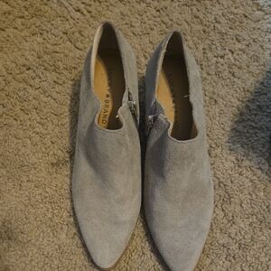 Lucky Brand Light Gray Suede Booties